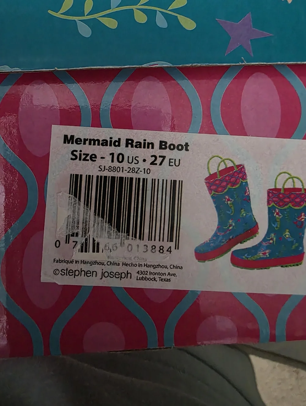 Stephen Joseph Mermaid Rain Boots